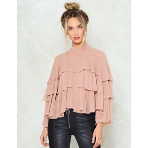 Nasty Gal Dry My Tiers Ruffle Blouse